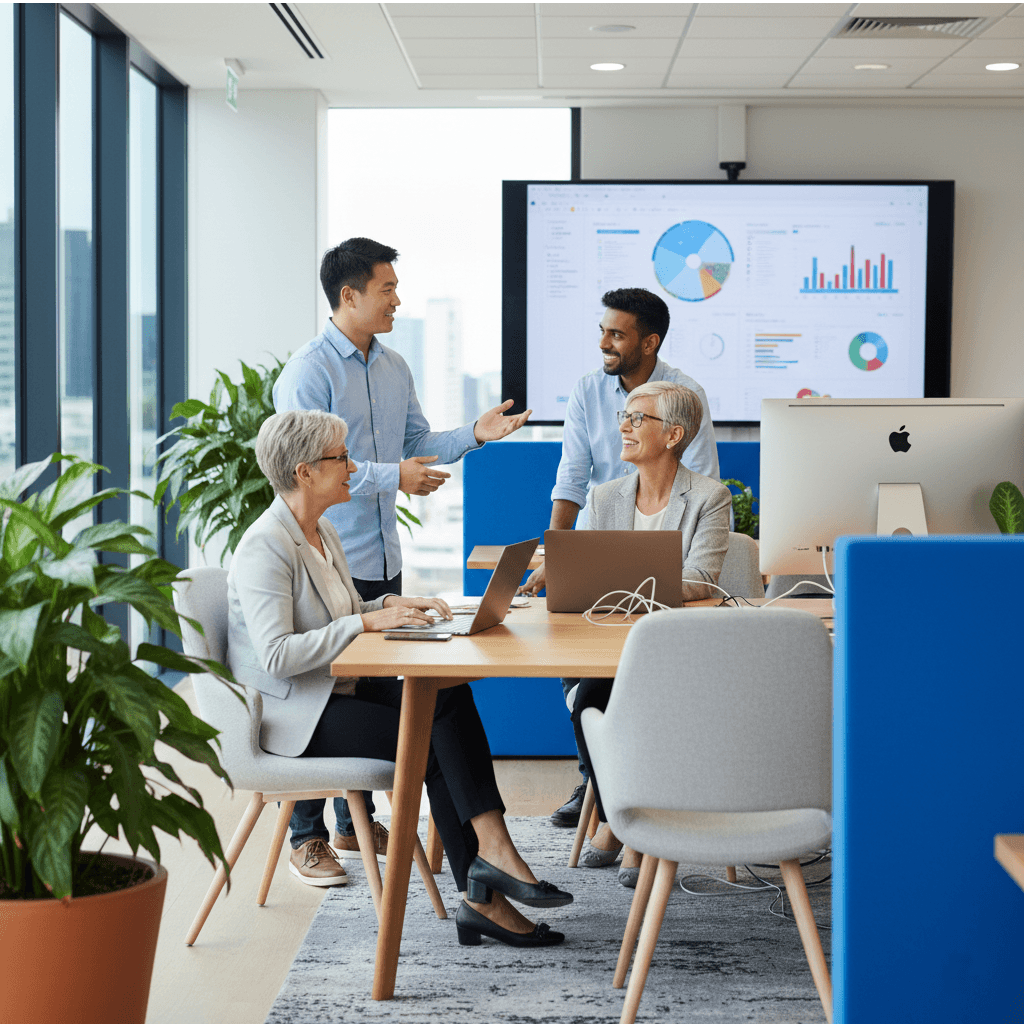 Strata Digital Services - Modern telecommunications team and office environment